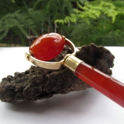 天然巴西冰瑩紅瑪瑙玉按摩器/美容必備瘦臉祛皺紋/玉石按摩器/玉緣軒正品