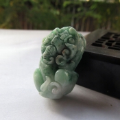 精美天然緬甸A貨翡翠玉招財貔貅掛件