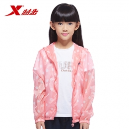 特步女童爆款運動外套夾克2015春秋新品舒適耐臟戶外防曬衣685124220182