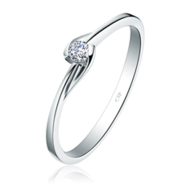 【灵犀】小心意系列时尚闪耀白色18K金镶钻石戒指
