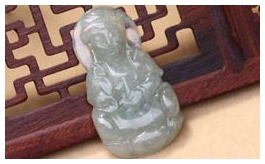 天然翡翠掛件-老坑冰糯種油青綠雙面精雕慈悲辟邪觀音