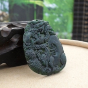 藍田墨玉生意興隆玉佩