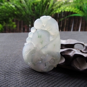 純天然緬甸a貨翡翠玉福祿如意吉祥掛件