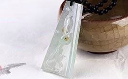 天然翡翠掛件--拈花一笑老坑冰種淺綠飄花細(xì)膩水潤浮雕佛手持蓮