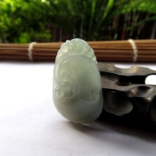 精品純天然緬甸a貨冰潤翡翠玉如意吊墜