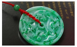 天然翡翠掛件--老坑糯種鮮潤陽綠飄花細膩潤澤大氣厚實雙面精雕懷古圓佩龍鳳呈祥
