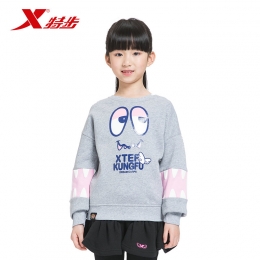 特步專柜同款秋冬女童衛(wèi)衣百搭潮流舒適套頭女童長(zhǎng)袖685424050099