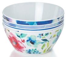 SetOf4FloralWatercolourBowls,Multi