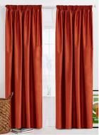 TerracottaPlainFauxSilkBlackout/ThermalPencilPleatCurtain
