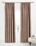 MochaPlainChenillePencilPleatCurtains