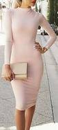 PinkLongSleeveBodyconDress