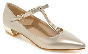 T-StrapRivetPointedToeFlatShoes