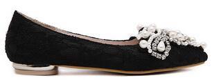 RhinestoneBeadingLaceFlatShoes