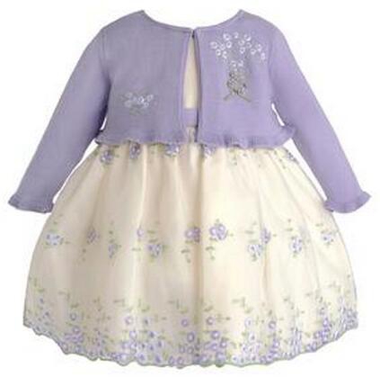 AmericanPrincessInfant&ToddlerGirl'sEmbroideredPartyDress&Cardigan