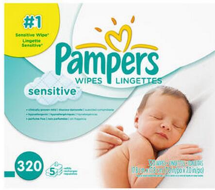 PampersBabyWipesSensitive5XRefill320CountBabyWipes