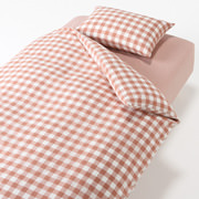 被套套装床用/浅粉色格纹被套K/床罩K/枕套2张50×70cm用