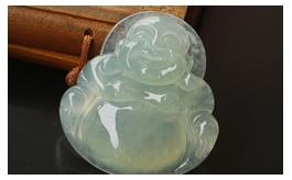 天然翡翠掛件--老坑冰種清雅嫩綠水潤飽滿圓潤厚實(shí)精雕大肚佛陀佛