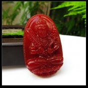 天然紅玉髓大版本命佛虛空藏菩薩掛件