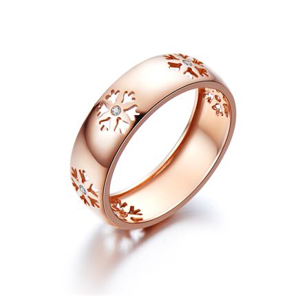 【初雪】系列产品玫瑰金钻石戒指