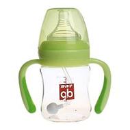 好孩子母乳实感宽口径握把吸管玻璃奶瓶120ml粉绿B80369