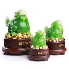 開光仿玉九轉(zhuǎn)乾坤綠色飛天貔貅擺件★樹脂皮丘工藝品擺設(shè)★轉(zhuǎn)運(yùn)招財辟邪[多款]
