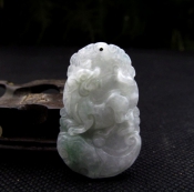 緬甸翡翠A貨冰底飄綠生肖狗項墜/翡翠玉石十二生肖掛件吊墜/生肖吉祥物飾品玉緣軒正品