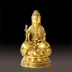 精品銅器觀音擺件★觀世音菩薩坐蓮家居風水擺設★辟邪佛保平安