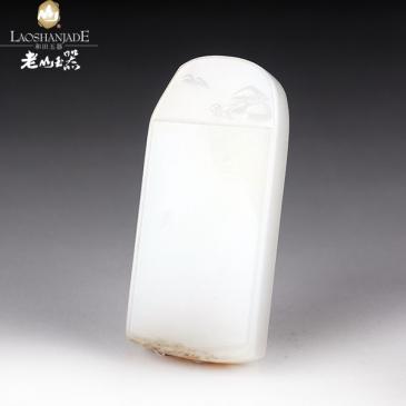 新疆和田羊脂玉籽料牌風景31.64g