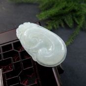 正品純天然緬甸A貨冰潤滿綠翡翠玉如意吊墜