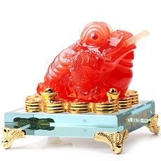 仿紅玉三足七星金蟾擺件★創(chuàng)意風水禮品富貴和諧金蟾工藝品擺設(shè)★招財辟邪化煞