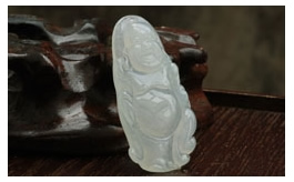 天然翡翠掛件-寒宮冰月冰種立佛
