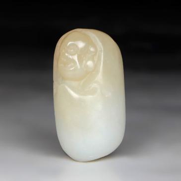 和田羊脂糖白玉掛件佛