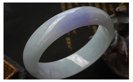 天然翡翠手鐲--老坑冰糯種清雅紫羅蘭細潤晶瑩婉約雍容圓潤正裝富貴圓鐲(56)