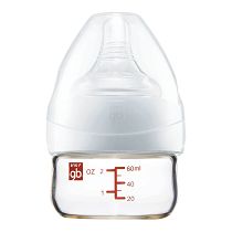好孩子宝宝母乳实感宽口径奶瓶玻璃奶瓶婴儿防胀气奶瓶60ml粉白B80180
