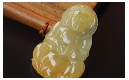 天然翡翠掛件--老坑冰種滿色鮮潤黃翡雙面精雕莊嚴慈悲觀音大士