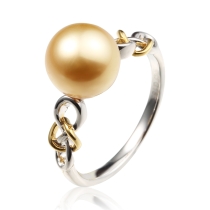 18K金(彩金)球形珍珠戒指