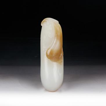 張振興作品新疆天然和田玉羊脂玉掛件瓜果有糖玉雕大師收藏