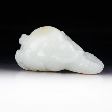 劉衛(wèi)東作品新疆天然和田玉白玉把件拜相封侯玉雕大師收藏