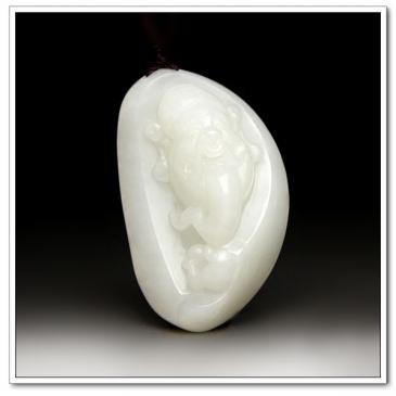 和田羊脂白玉掛件財神
