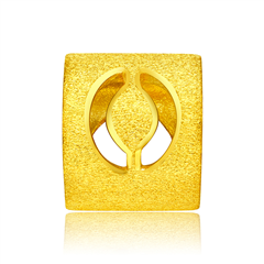 光沙字母O黃金足金吊墜轉運珠