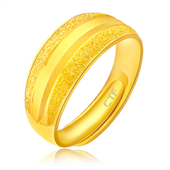 車花簡(jiǎn)約時(shí)尚黃金足金戒指