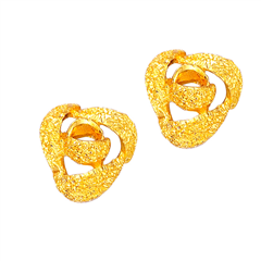光沙花朵足金耳環(huán)