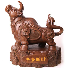精品樹脂仿木擺件★運勢如虹牛勢旺財★招財旺事業利金融開業禮品工藝品擺設