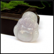 精品翡翠A貨紫羅蘭笑佛吊墜