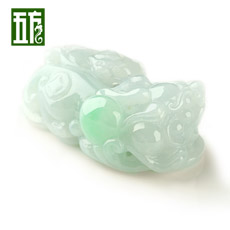 天然冰豆種翡翠貔貅吊墜★手工雕皮休掛墜★招財辟邪護身保平安