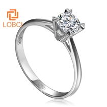 洛宝希女士白金钻戒天然钻石戒指40分60分1克拉裸钻定制L105