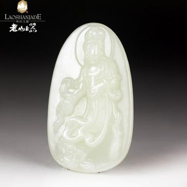 老山玉器新疆和田玉掛件飄衣觀音吊墜觀音