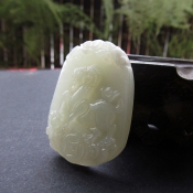 天然和田玉青白玉生肖羊掛件/玉石生肖牌子/十二生肖玉墜/玉石生肖吊墜/玉緣軒正品