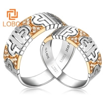 洛宝希 钻石对戒 订婚结婚钻戒指环 情侣铂金戒指 裸钻定制CNA132