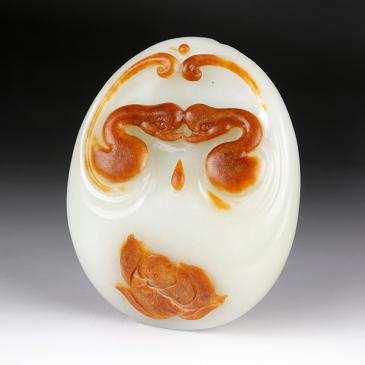 陶虎“虎”款新疆天然和田玉白玉籽料把件永結(jié)同心玉雕大師收藏